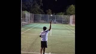 Slow return and powerful forehand shot #tennis #tennisshorts