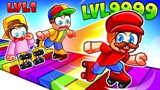 Level 1 vs Level 999 FASTEST SKATES in Roblox!