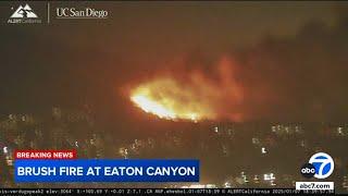 New brush fire erupts in Eaton Canyon area near Altadena