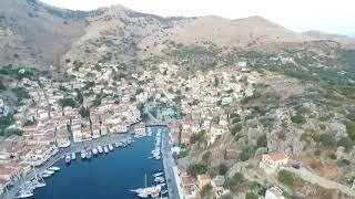 An aerial tour of Symi harbour by Drone