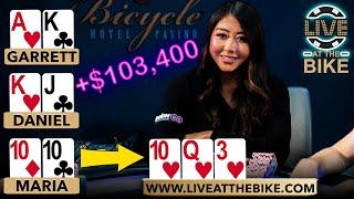 Maria Ho HIGHLIGHTS from $103,400 Win in Million Dollar Cash Game 5.0  Live at the Bike!