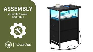 ️Yoobure Narrow Side Table with Charging Station Assembly Video️