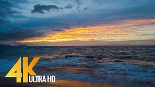 Beautiful Sunset at Maluaka Beach, Maui, Hawaii - 4K Nature Relaxation Video