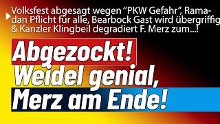 Topnews! Merz wird Frühstücksdirektor, Weidel zieht Brandmauer hoch &  Volksfest wird abgesagt.