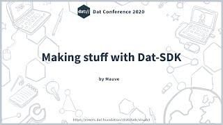 Making stuff with Dat-SDK