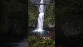 Best view of water falling and green mountain sight