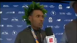 Ethiopian athlete Newyork marathon winner interview very funny 