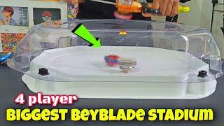 Biggest beyblade burst 4 player stadium unboxing and review | pocket toon