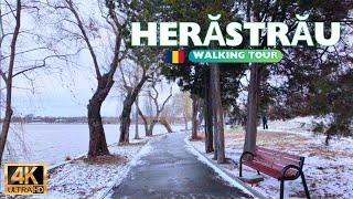 Bucharest in Snow ️ Herastrau Park Winter Walking Tour  4K 60fps