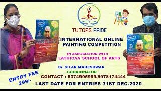 International Online Painting Competition Poster inaguaration by Mrs.Radhareddy Jawahar Balbhawan