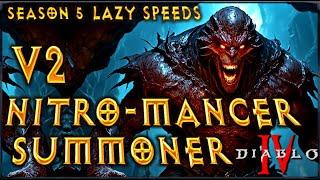 S5 V2 Lazy NITROMANCER ! Speed Summoner Necromancer Build Diablo 4