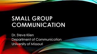 Small Group Communication