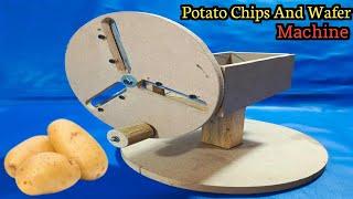 Potato Chips Cutting Machine !! Potato slicer And wafer Machine !! Chips Kaatne Wali Machine