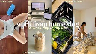 WORK FROM HOME VLOG: *productive day working from 9-5pm* + my daily work routine