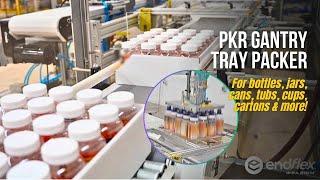 Pick & Place Vitamin Gummy Bottles into Retail Display Trays with PKR Gantry Robotic Packer