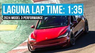 First Laguna Seca Day in the 2024 Model 3 Performance - 1:35.069