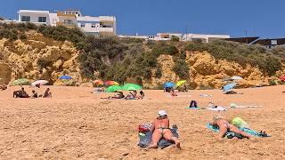 Albufeira Beach WALKING TOUR along the popular Praia do Peneco - Tunel, Portugal 4K