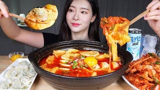 ASMR MUKBANG | 얼큰쫀득 순두부수제비  겉절이, 물만두, 밥까지 말아먹기! SPICY SUJEBI SOFT TOFU STEW & DUMPLINGS & KIMCHI