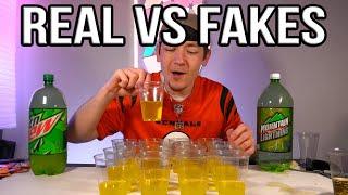 REAL vs FAKE: Mountain Dew vs Knockoffs Taste Test (Walmart Mountain Lightning) [4K]