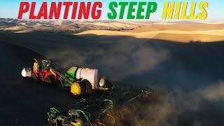 Side hill wheat planting in The Palouse