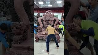 Pháo Đại Khủng Nghê Bảo Đỉnh cột 20 gỗ Cẩm Lai ( đồ gỗ đồng kỵ mạnh kha )