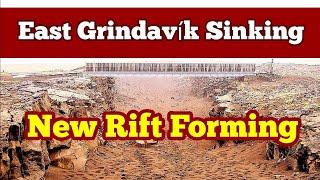 New Rift Formed: Grindavik Is Sinking, Iceland Hagafell Grindavik Volcano Fissure Eruption, Graben