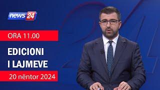 20 Nentor 2024 Edicioni i Lajmeve ne News24 ne studio Renaldo Saljani (Ora 11.00)