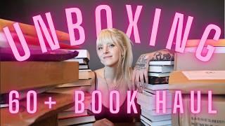 huge unboxing + book haul (60+ books) 