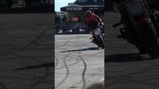 Stunt riding burnout on the fueltank