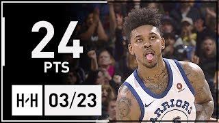 Nick Young Full Highlights Hawks vs Warriors (2018.03.23) - 24 Pts!