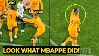 Mbappé trying to calm down Vinicius before his RED CARD against Valencia, but look what happen...