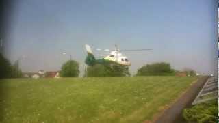 Great North Air Ambulance Helicopter Departs James Cook Hospital Middlesbrough (Long)