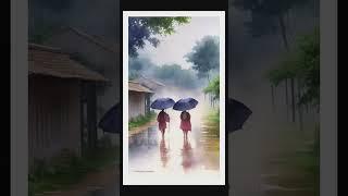 rain painting #artworkpainting #watercolourpaints #rajan