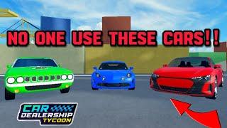 5 CARS THAT NO ONE USE IN Car dealership tycoon!! | Mird CDT