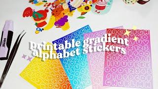 DIY How To Make Printable Gradient Alphabet Sticker + Journal With Me With Those Stickers