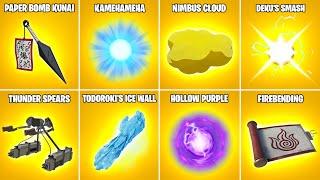 Evolution of All ANIME/CARTOON Mythic Weapons & Items in Fortnite (Chapter 1 - Chapter 5)