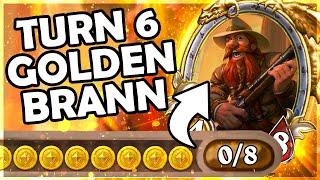 TURN 6 GOLDEN BRANN! | Hearthstone Battlegrounds