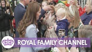 William and Kate Greet Crowds Outside Charity in Belfast