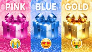 Choose your gift  3 gift box challenge2 good & 1 bad | Gold, Blue & Black #chooseyourbox