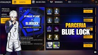 NOVAS SKINS FF X BLUE LOCK, TODOS OS ITENS DA PARCERIA E MAIS NOVIDADES FREE FIRE