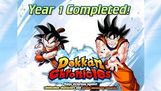 Welcome to the stage of History, Year 1 of Dokkan Chronicles Completed! (DBZ Dokkan Battle)