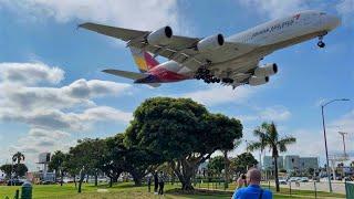 2 hours Los Angeles LAX Airport  Plane Spotting !  RUSH HOUR / Close up, Heavy landing/Take off