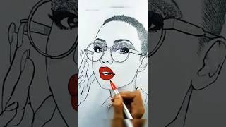 How to draw beautiful portrait|| Easy portrait drawing|| #art#drawing#ytshorts