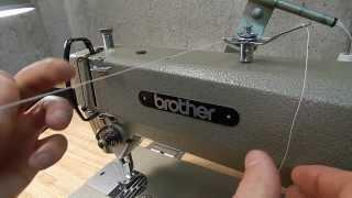 How to Thread Brother  Threading Industrial Sewing Machine DB2-B735