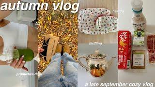 FALL IS HEREa late september cozy autumn vlog | fall recipes + thrift haul + reading