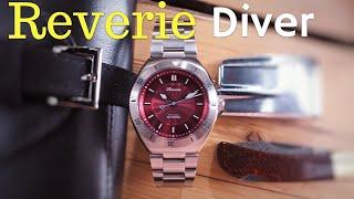 Reverie Diver Automatic 200m Guilloché Dial Dive Watch - 70s Inspired - Micro adjust Bracelet