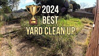 2024 Best LAWN Clean Up! Yard DISASTER RESTORED!