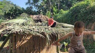 17-year-old single mother builds new house: Finishing the kitchen roof and pouring the kitchen floor