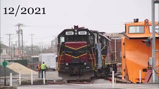 Railroad siding restoration: Train on restored railroad track