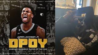 Jaren Jackson Jr live reaction to winning 2023 DPOY